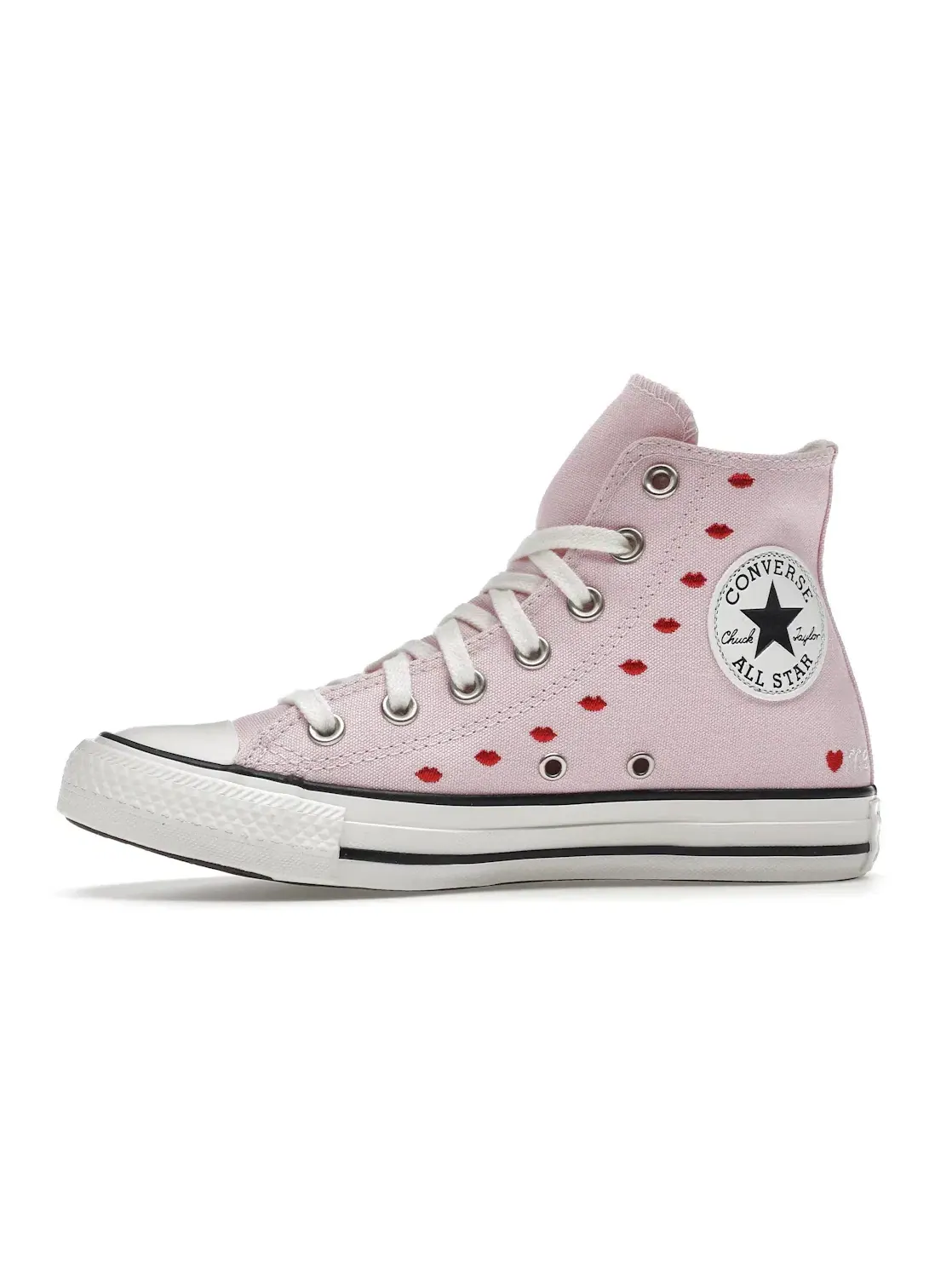 Женские кроссовки с принтом Converse Chuck Taylor All Star Hi Embroidered Hearts — изображение 4 из 5, розовый