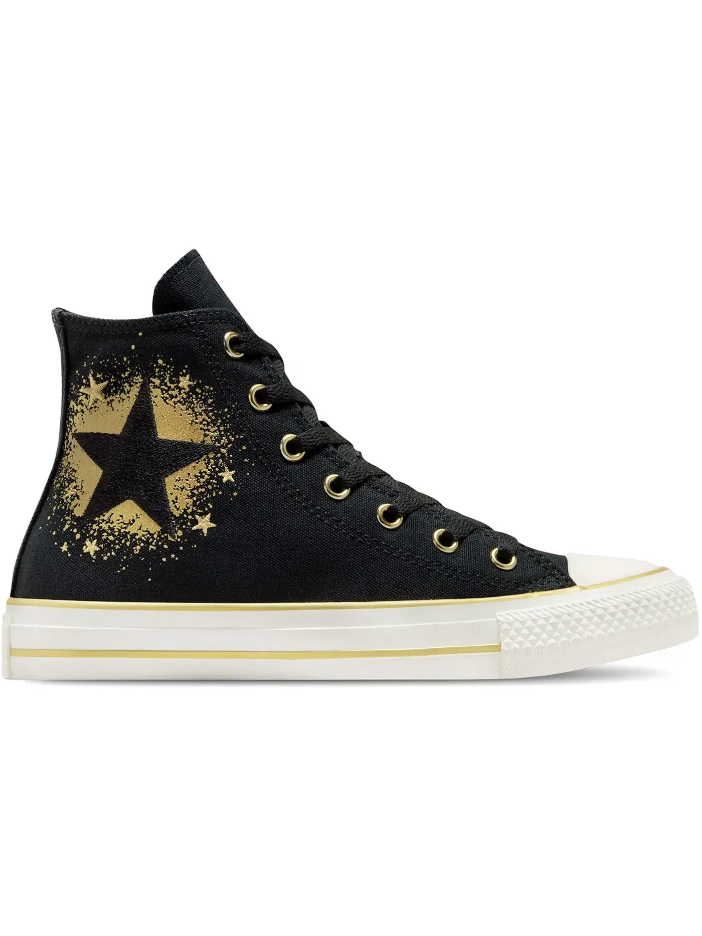 Детские кроссовки с высоким верхом Converse Chuck Taylor All Star Hi Converse — изображение 1 из 2, черный/золотистый/белый