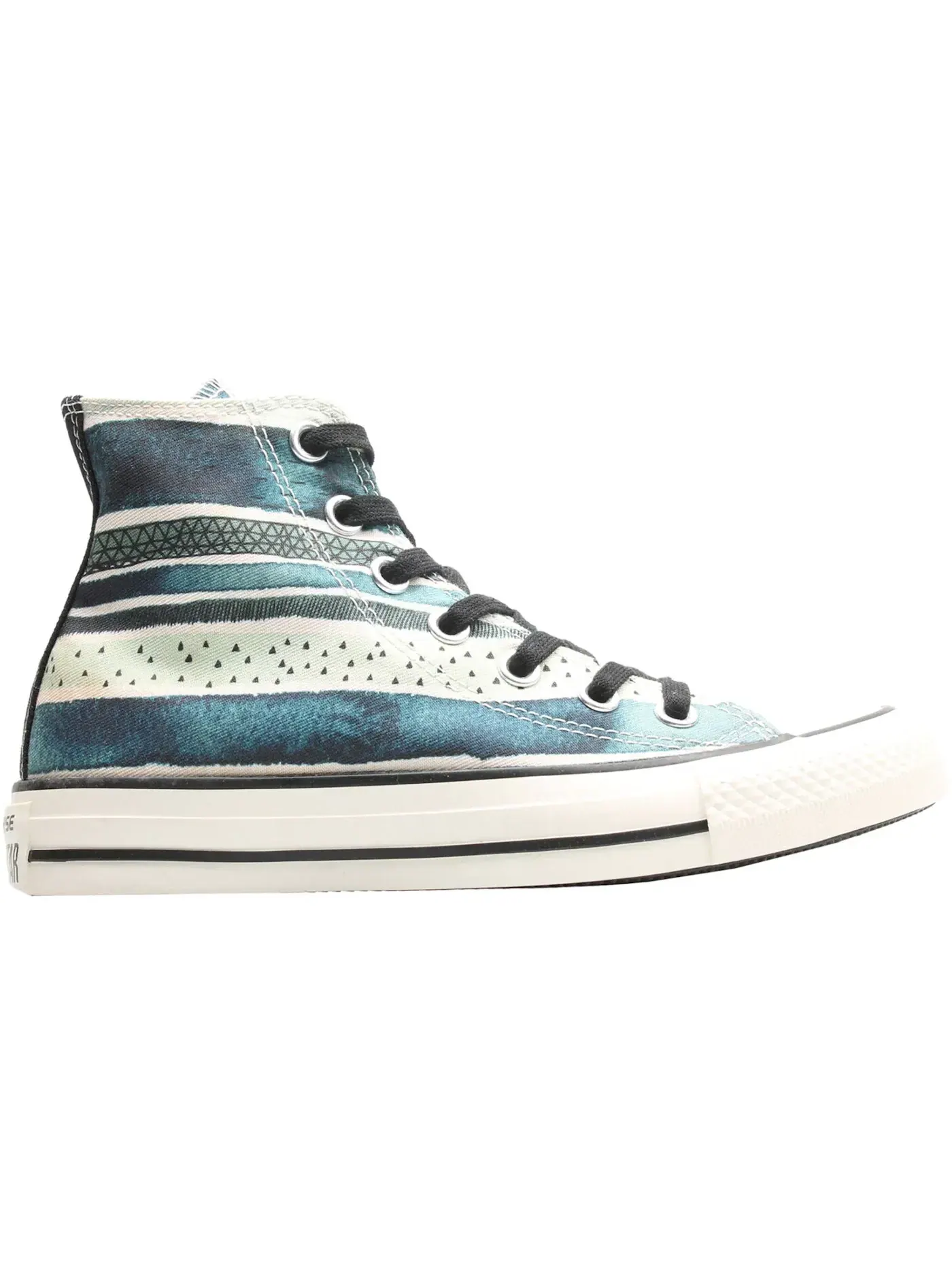 Женские кеды с принтом Converse Chuck Taylor All Star Hi Pop Stripes Teal — изображение 1 из 2, синий-черный