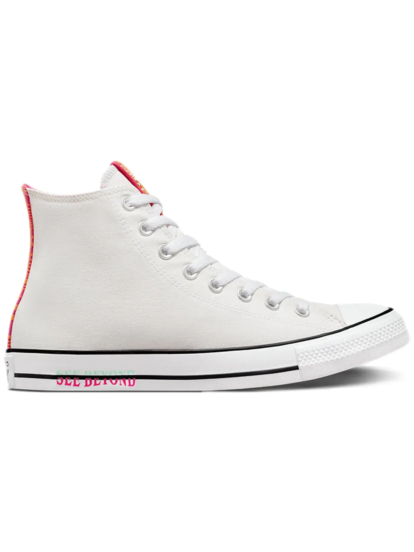Мужские кроссовки с принтом Converse Chuck Taylor All Star Hi — изображение 1 из 2, белый/оранжевый/розовый