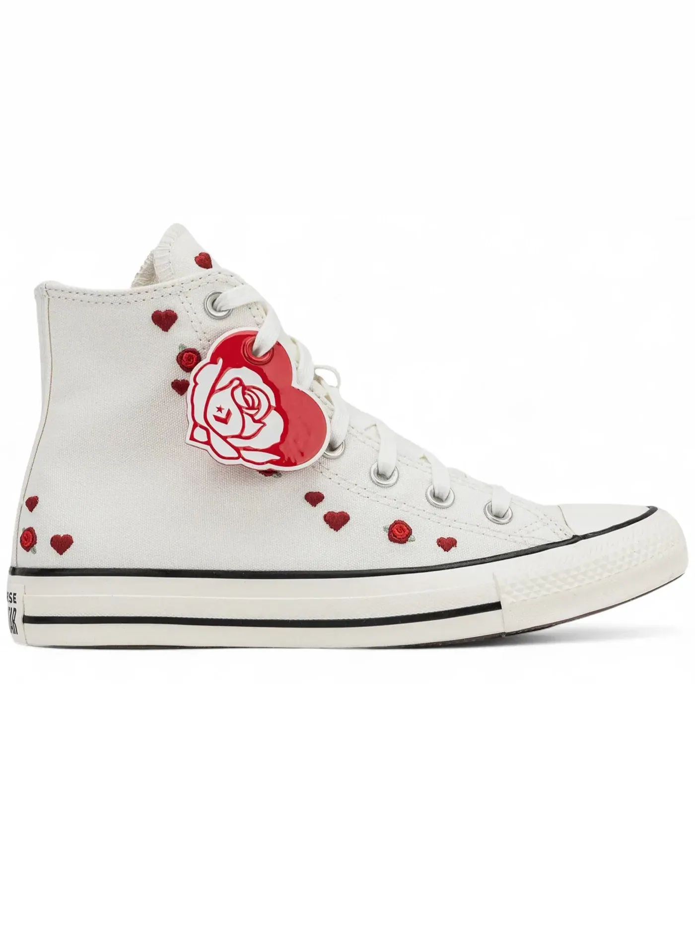 Женские кеды с длинным язычком Converse Chuck Taylor All Star Hi — изображение 1 из 2, винтажный белый/красный