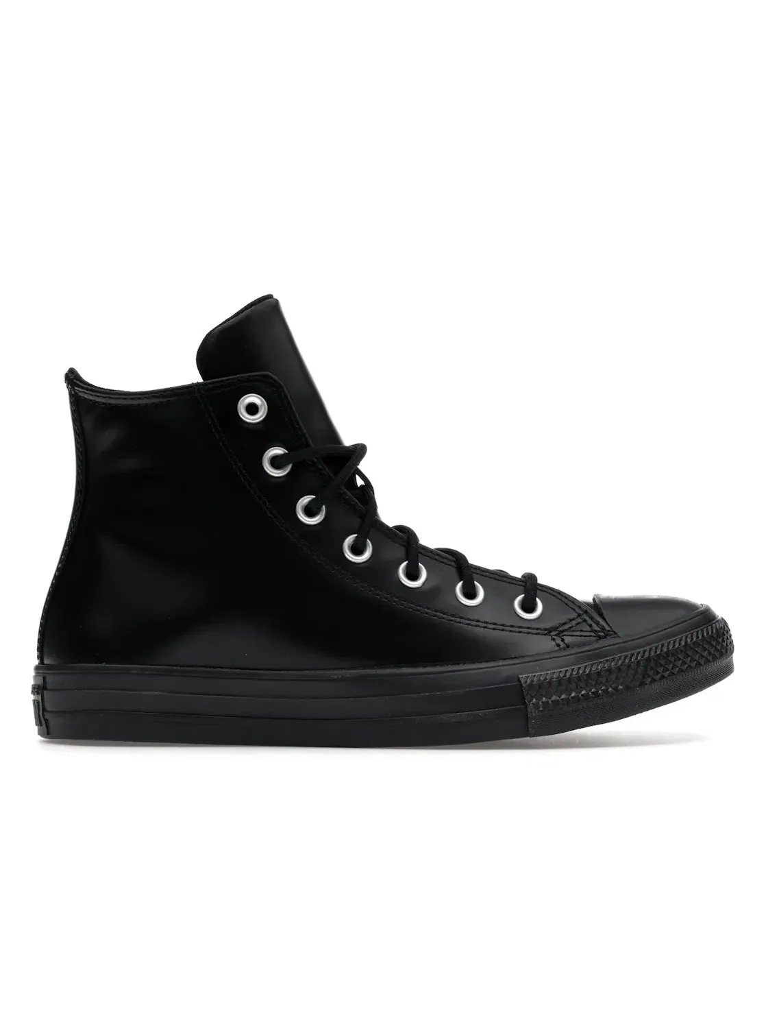 Женские кеды из кожи с высоким голенищем Converse Chuck Taylor All Star Leather Hi — изображение 1 из 5, черный//черный