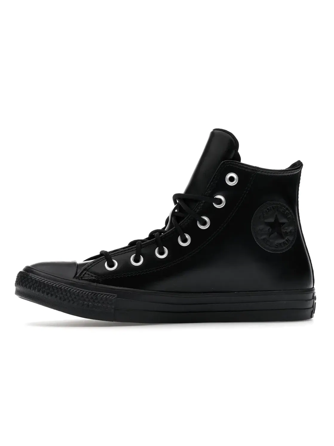 Женские кеды из кожи с высоким голенищем Converse Chuck Taylor All Star Leather Hi — изображение 4 из 5, черный//черный