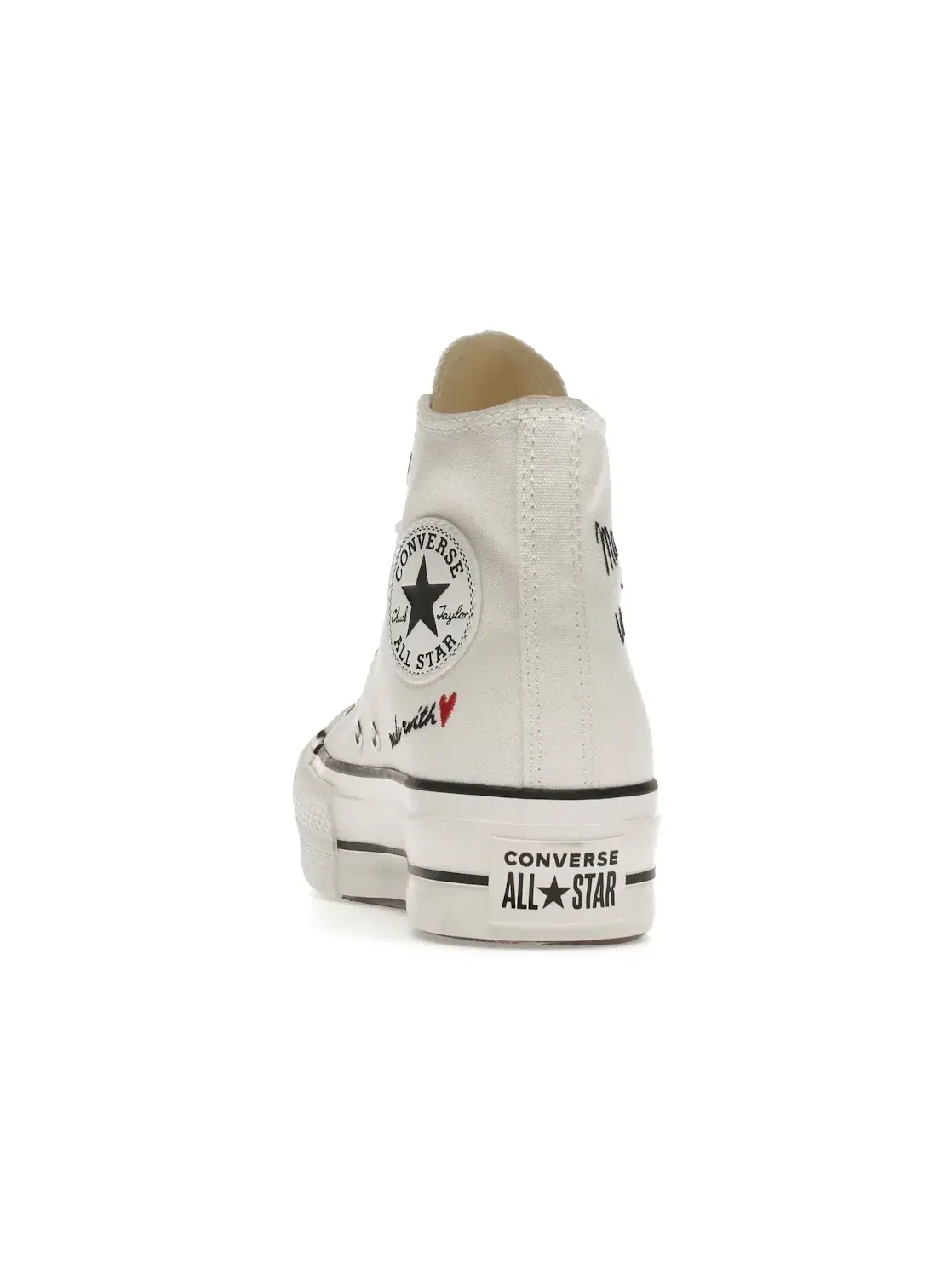 Женские кроссовки высокие Converse Chuck Taylor All Star Lift Hi Made With Love — изображение 5 из 5, винтажный белый//черный