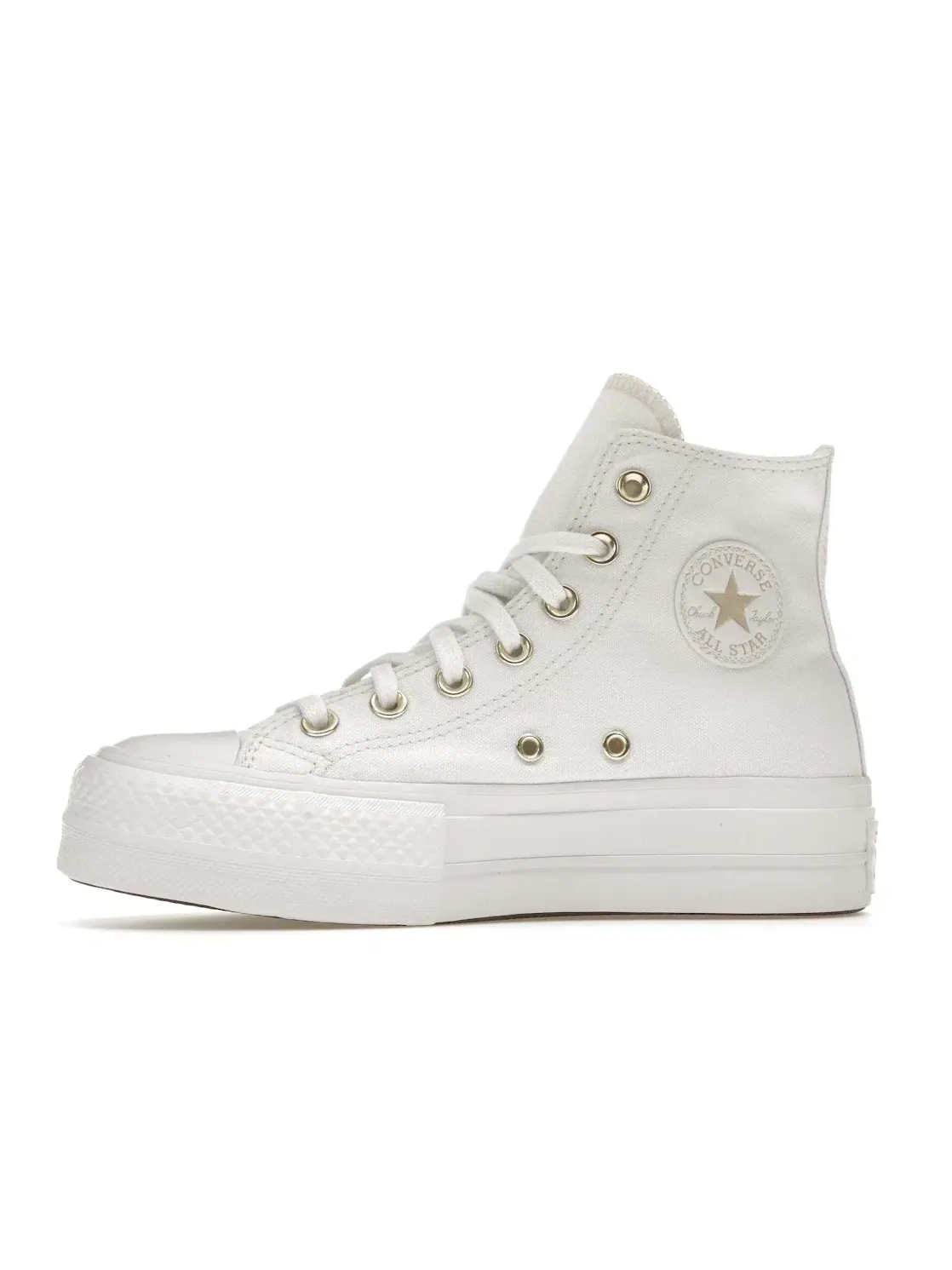 Женские кеды на платформе Converse Chuck Taylor All Star Lift Platform Elevated — изображение 4 из 5, белый белый золотистый