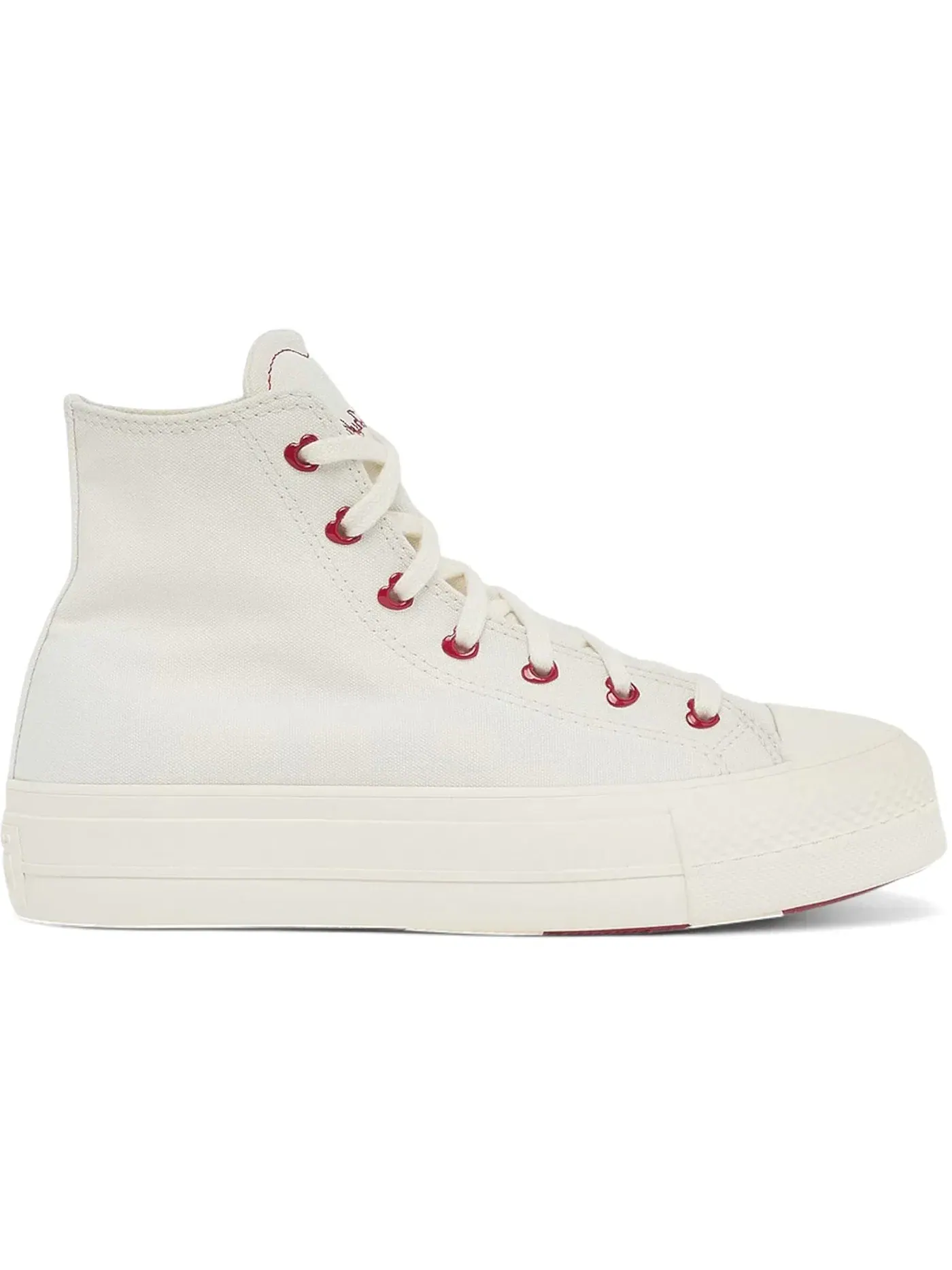 Женские кеды на платформе Converse Chuck Taylor All Star Lift Platform Hi — изображение 1 из 2, винтажный белый//красный