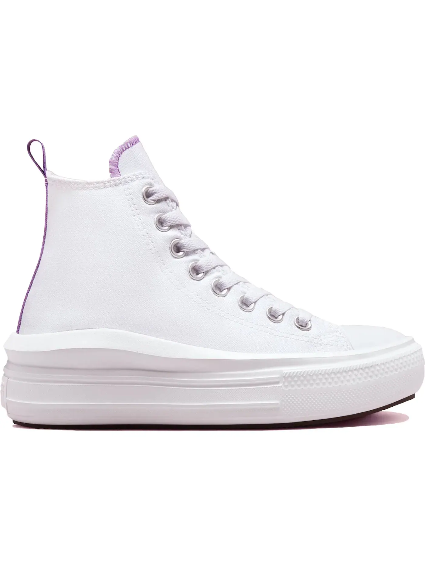 Детские кроссовки с платформой Converse Chuck Taylor All Star Move Platform Hi — изображение 1 из 3, белый/фиолетовый