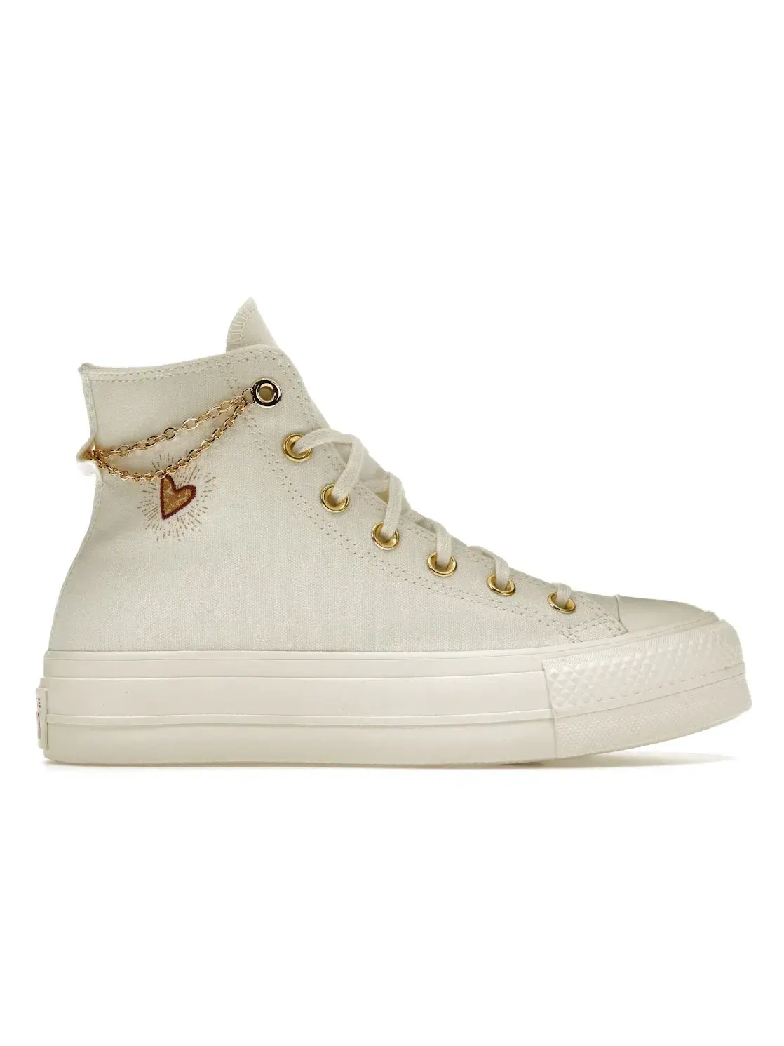 Женский кед на платформе с золотой цепочкой Converse Chuck Taylor All Star Platform — изображение 1 из 5, желтый