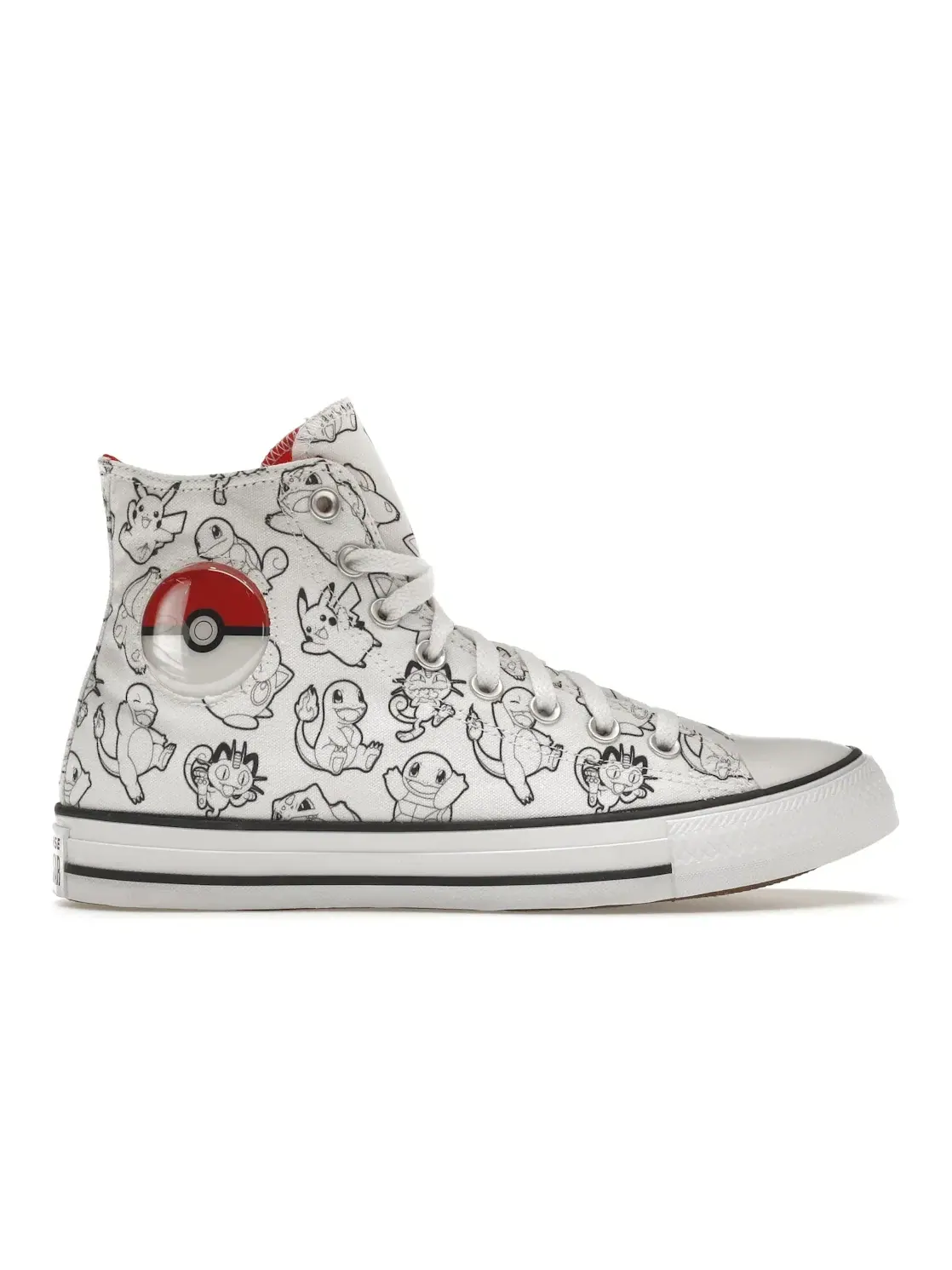 Мужские кроссовки с принтом покемонов Converse Chuck Taylor All Star — изображение 1 из 5, белый/черный