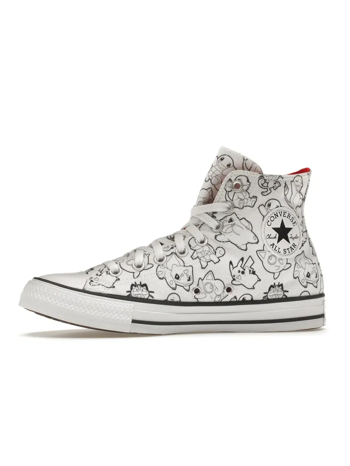 Мужские кроссовки с принтом покемонов Converse Chuck Taylor All Star — изображение 4 из 5, белый/черный