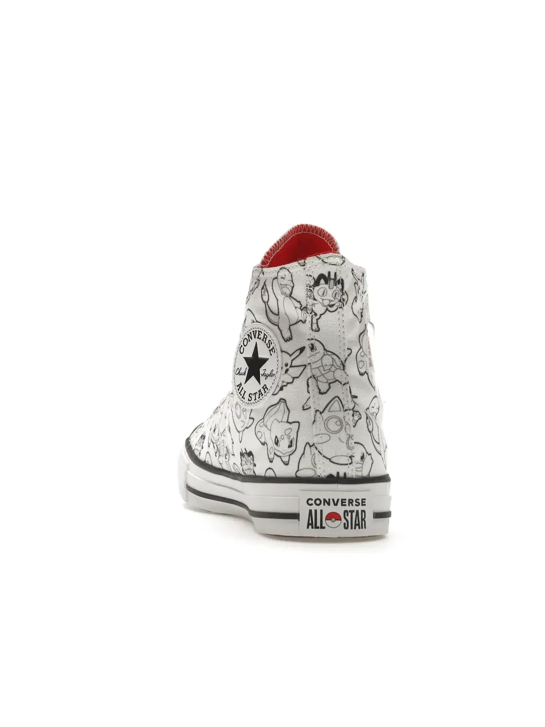 Мужские кроссовки с принтом покемонов Converse Chuck Taylor All Star — изображение 5 из 5, белый/черный