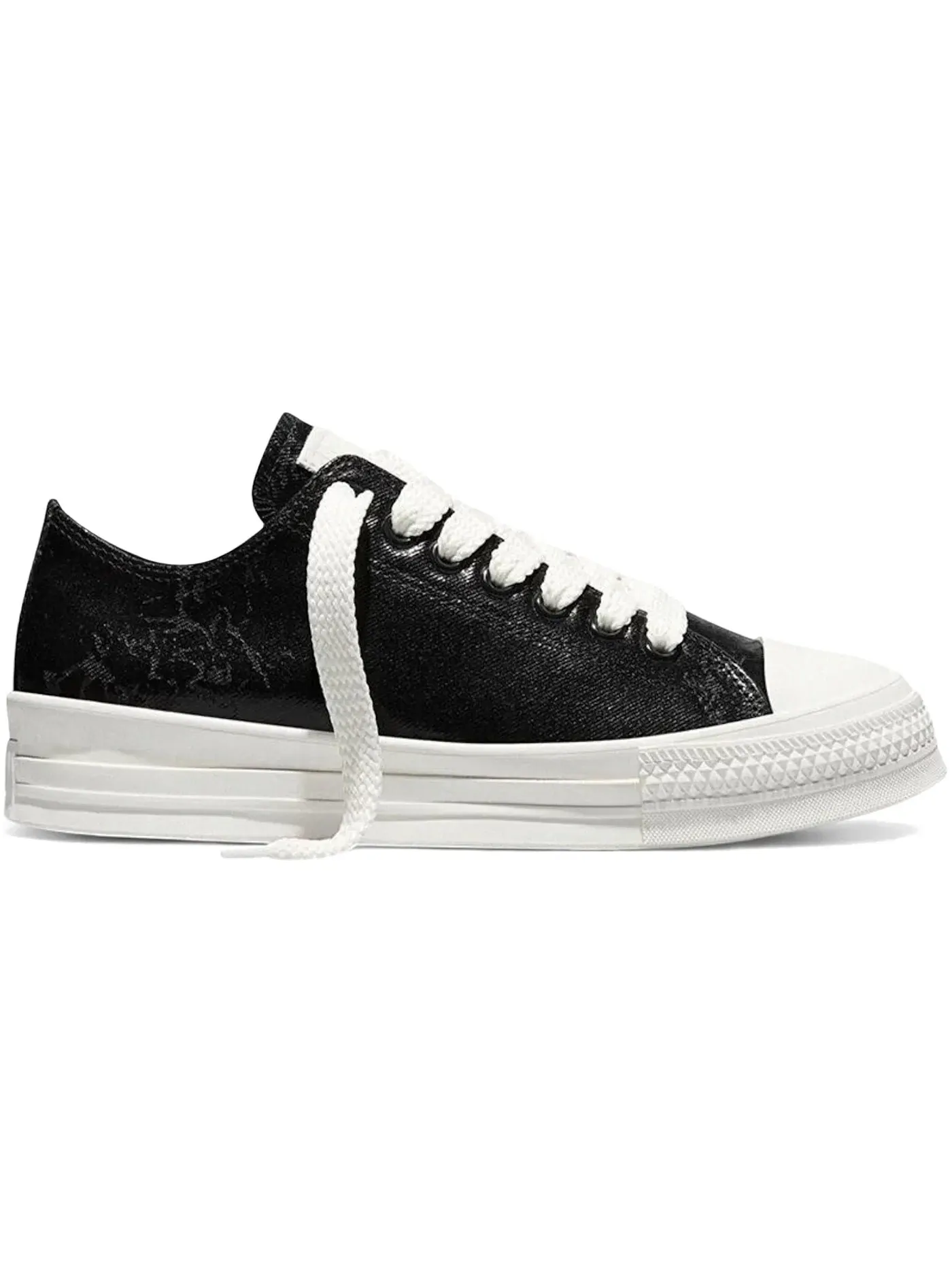 Мужские кеды из вощеного денима Converse Chuck Taylor All Star Throwback Low — изображение 1 из 2, черный/винтажный белый