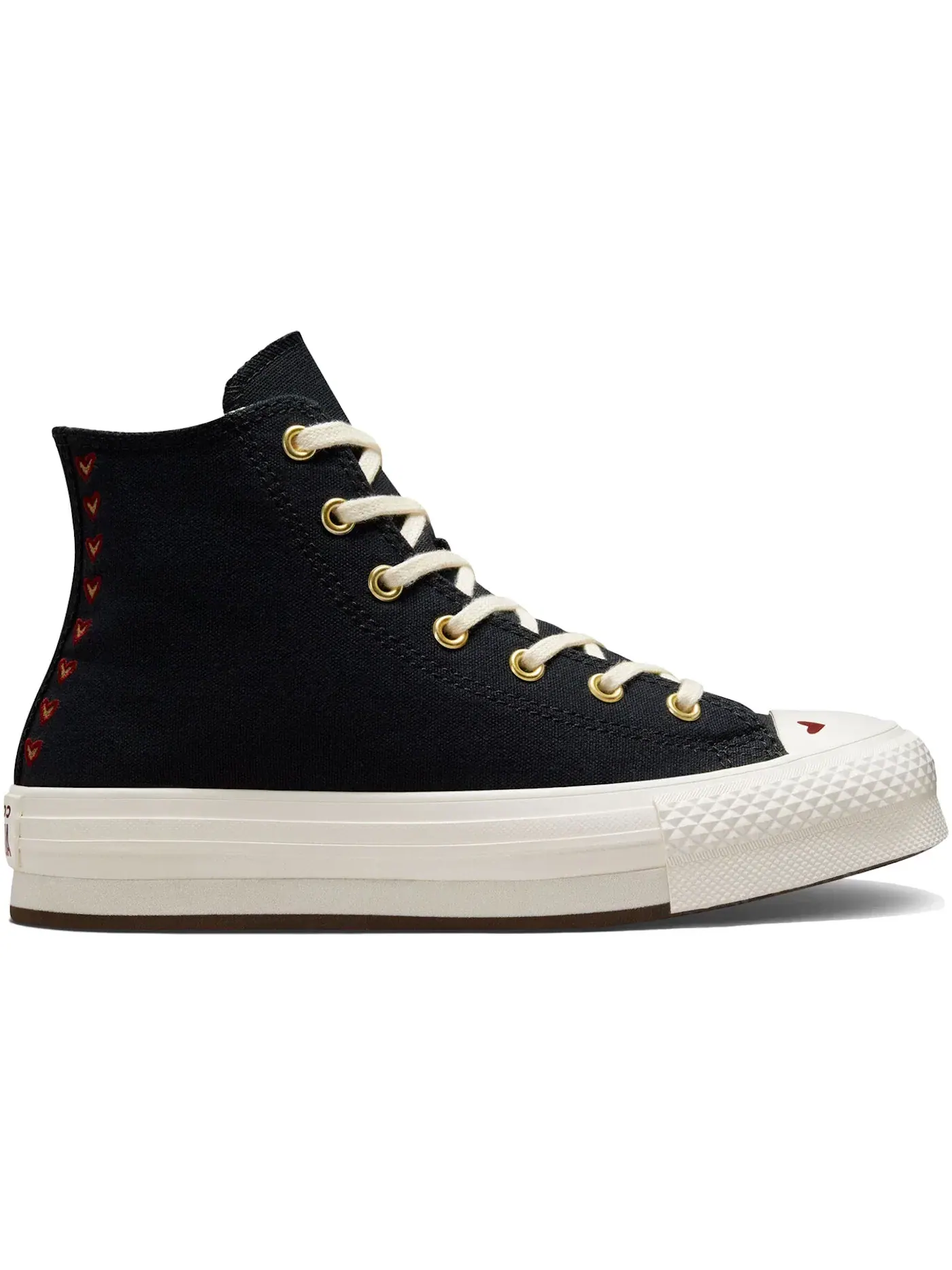 Детские кеды на платформе с принтом Converse Chuck Taylor Lift Platform Hi Valentine's Day Hearts (2023) (GS), черный
