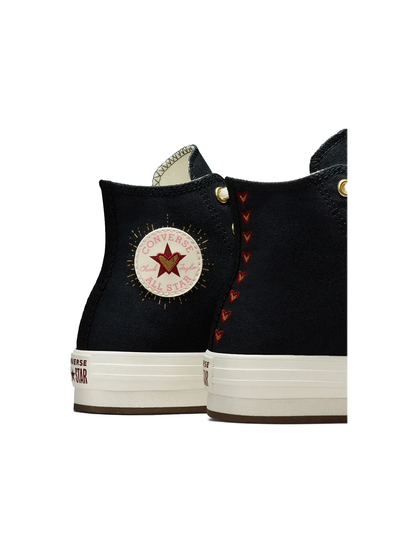 Детские кеды на платформе с принтом Converse Chuck Taylor Lift Platform Hi Valentine's Day Hearts (2023) (GS), черный