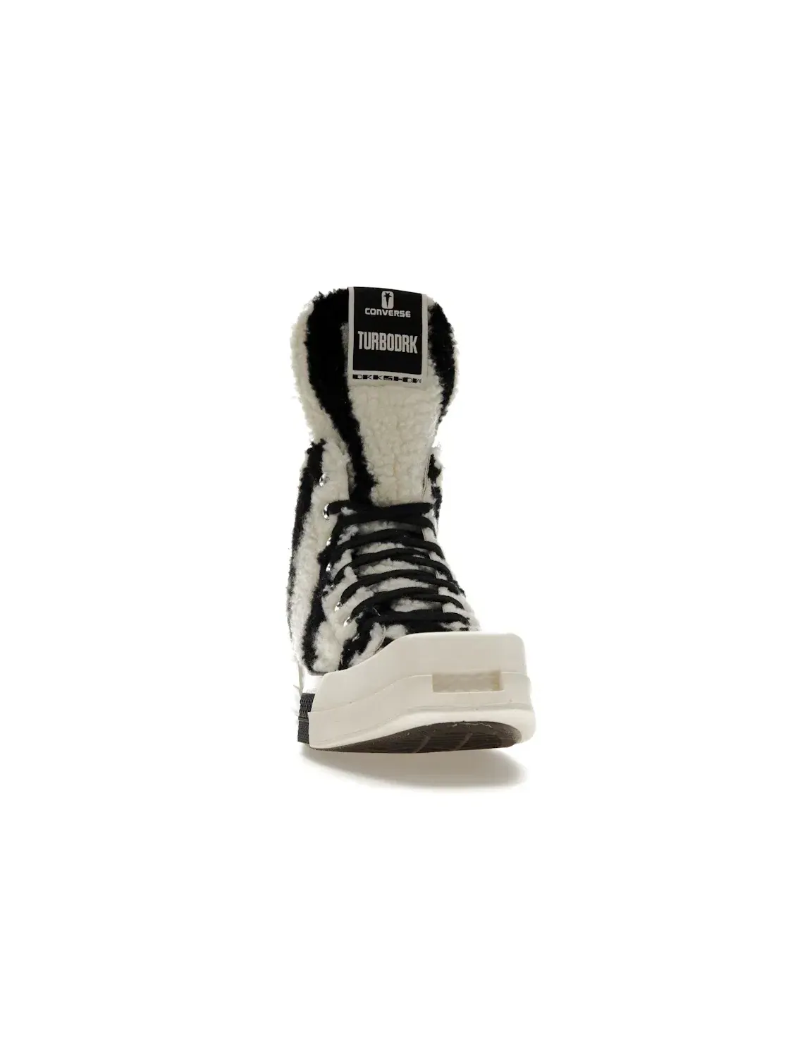 Мужские кроссовки с принтом Converse TURBODRK Chuck Taylor All Star 70 Hi Rick Owens DRKSHDW Sherpa Zebra Print, белый/черный