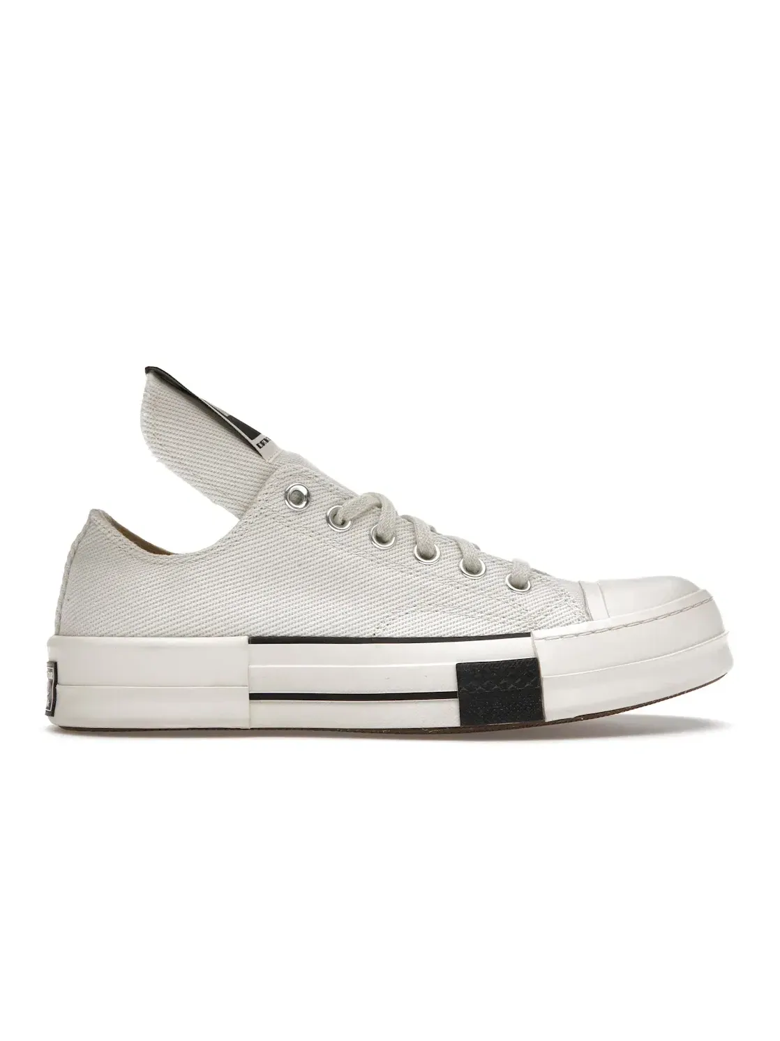Женские кроссовки lifestyle с платформой Converse DRKSTR Chuck Taylor All Star 70 Ox Rick Owens DRKSHDW White, белый//черный