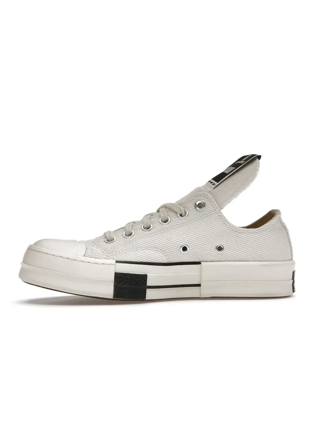 Женские кроссовки lifestyle с платформой Converse DRKSTR Chuck Taylor All Star 70 Ox Rick Owens DRKSHDW White, белый//черный