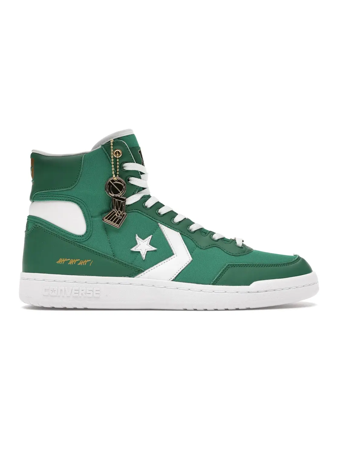 Мужские кроссовки высокие с принтом Converse Fast Break Hi — изображение 1 из 4, зеленый/белый