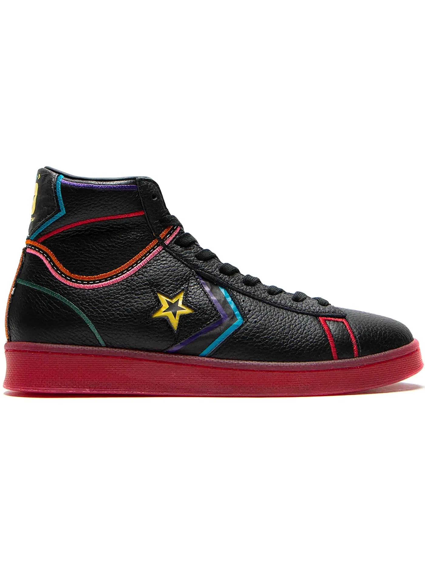 Мужские кроссовки с принтом Converse Pro Leather Mid — изображение 1 из 1, черный/мульти-красный