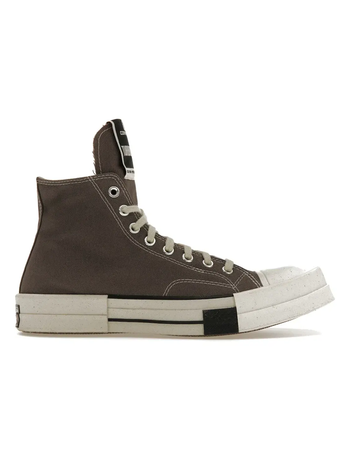 Мужские кроссовки с удлиненным языком Converse TURBODRK Laceless Chuck Taylor All Star 70 Hi Rick Owens DRKSHDW