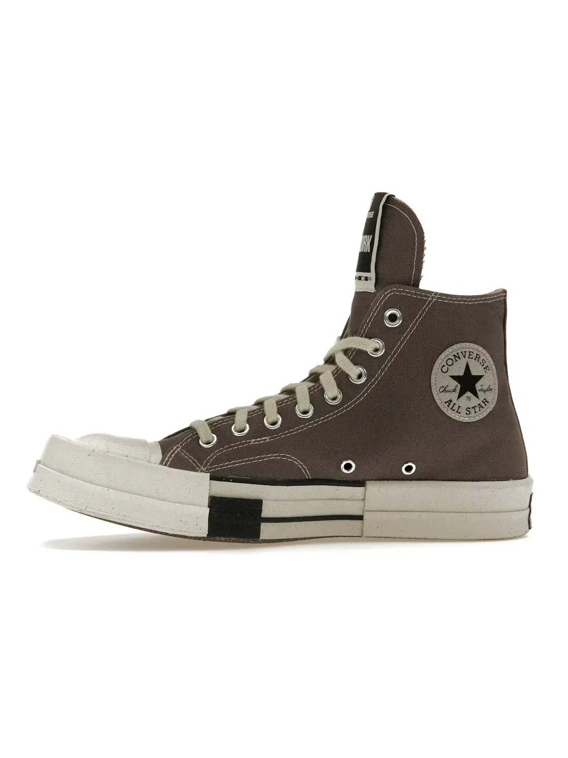 Мужские кроссовки с удлиненным языком Converse TURBODRK Laceless Chuck Taylor All Star 70 Hi Rick Owens DRKSHDW