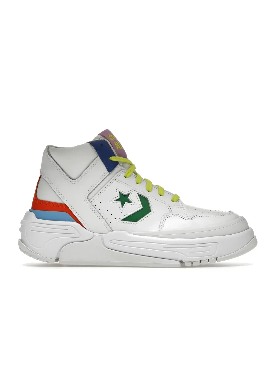 Кроссовки lifestyle с контрастными вставками Converse Weapon CX Mid — изображение 1 из 4, белый//зеленый/оранжевый