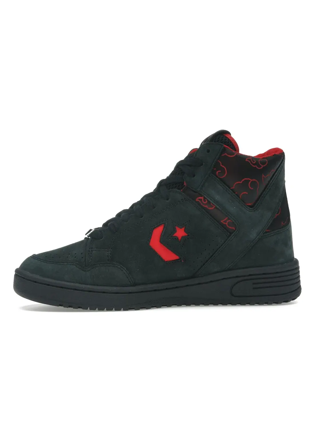 Мужские кроссовки с принтом Converse Weapon Mid Naruto Itachi Converse — изображение 3 из 4, черный/красный