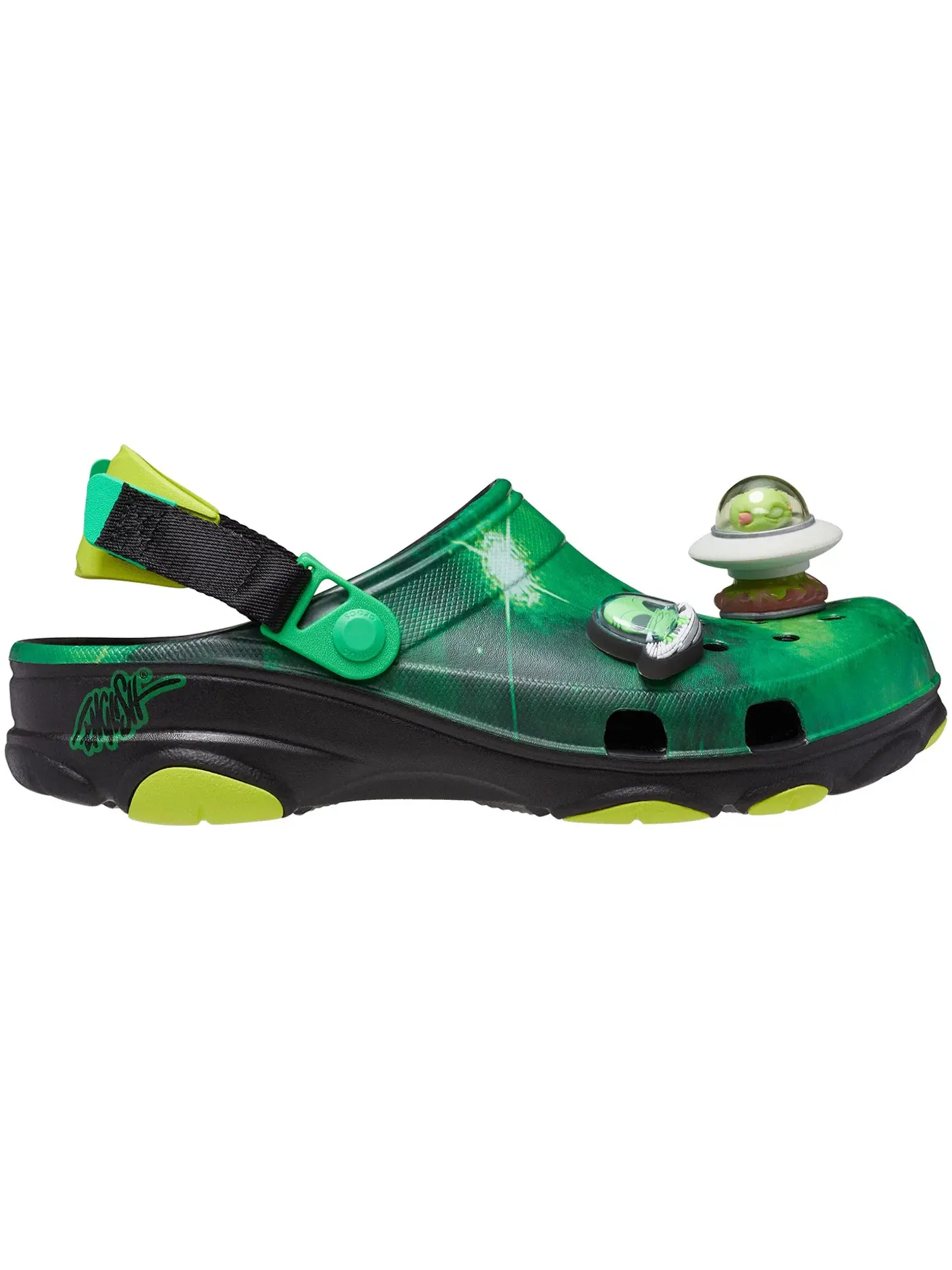 Мужские сабо-клоги Crocs All-Terrain Clog Ron English Area 54 Crocs — изображение 1 из 2, черный/зеленый/желтый
