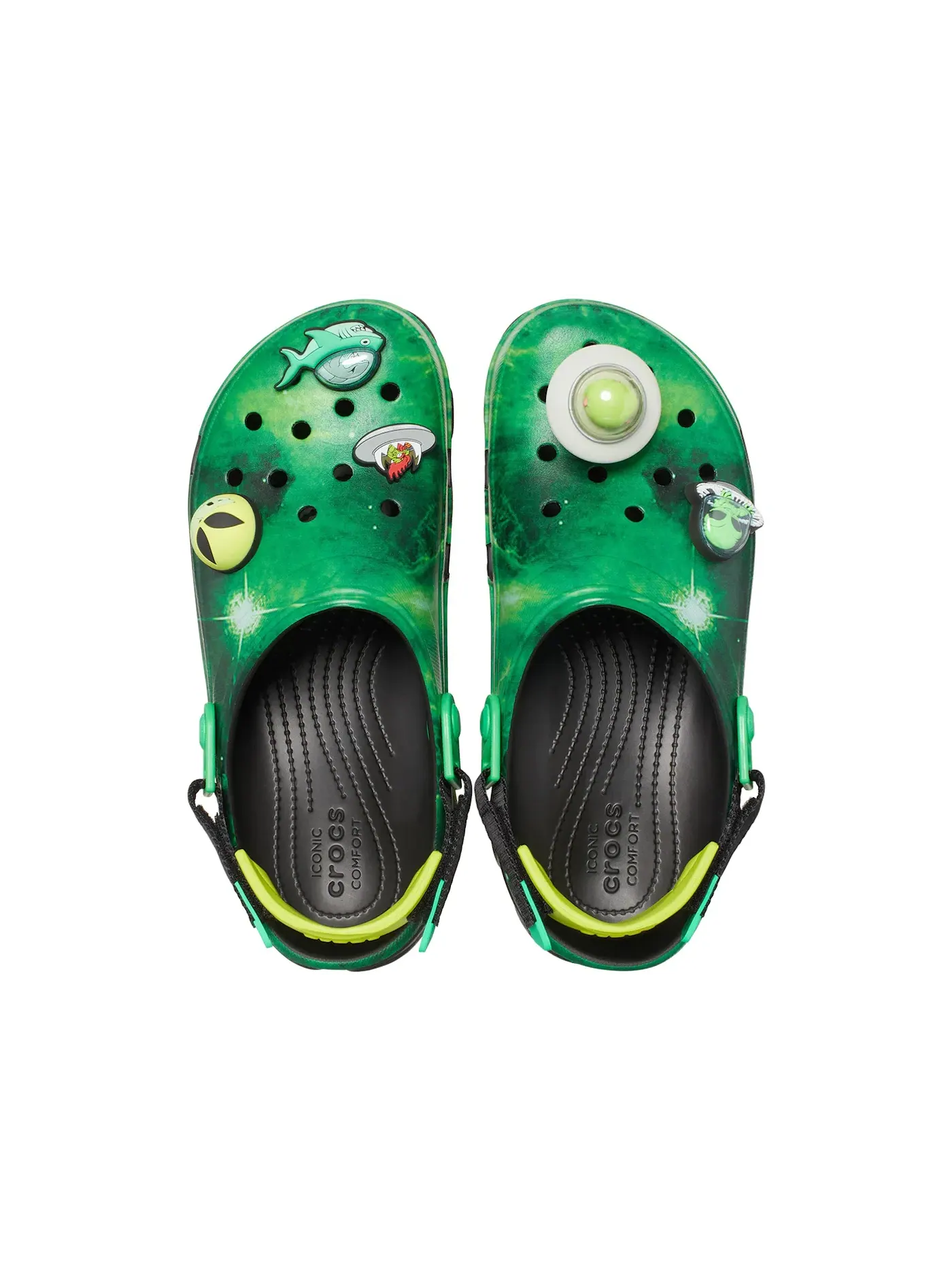 Мужские сабо-клоги Crocs All-Terrain Clog Ron English Area 54 Crocs — изображение 2 из 2, черный/зеленый/желтый