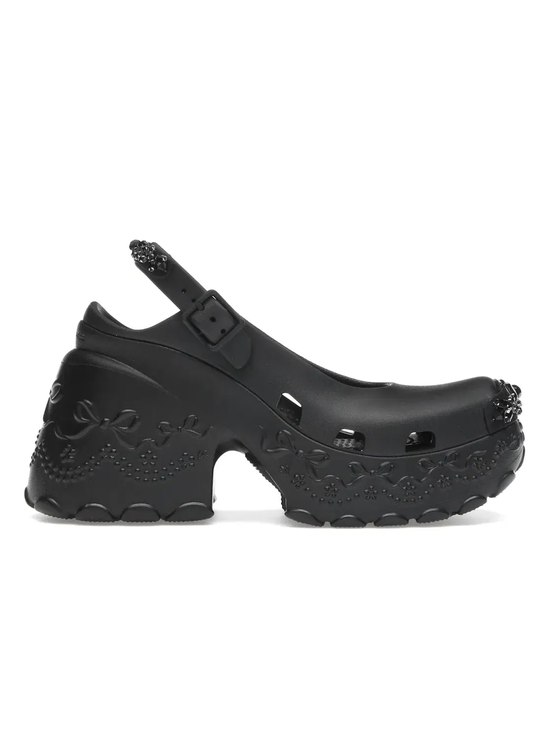 Женские сабо-шлепанцы с платформой Ballerina Platform Clog Crocs — изображение 1 из 4, черный