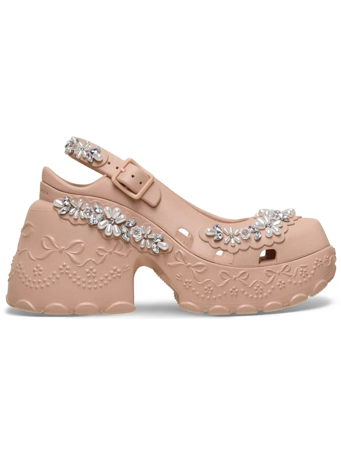 Женские сабо-лодочки на платформе Simone Rocha Crocs — изображение 1 из 2, розовый