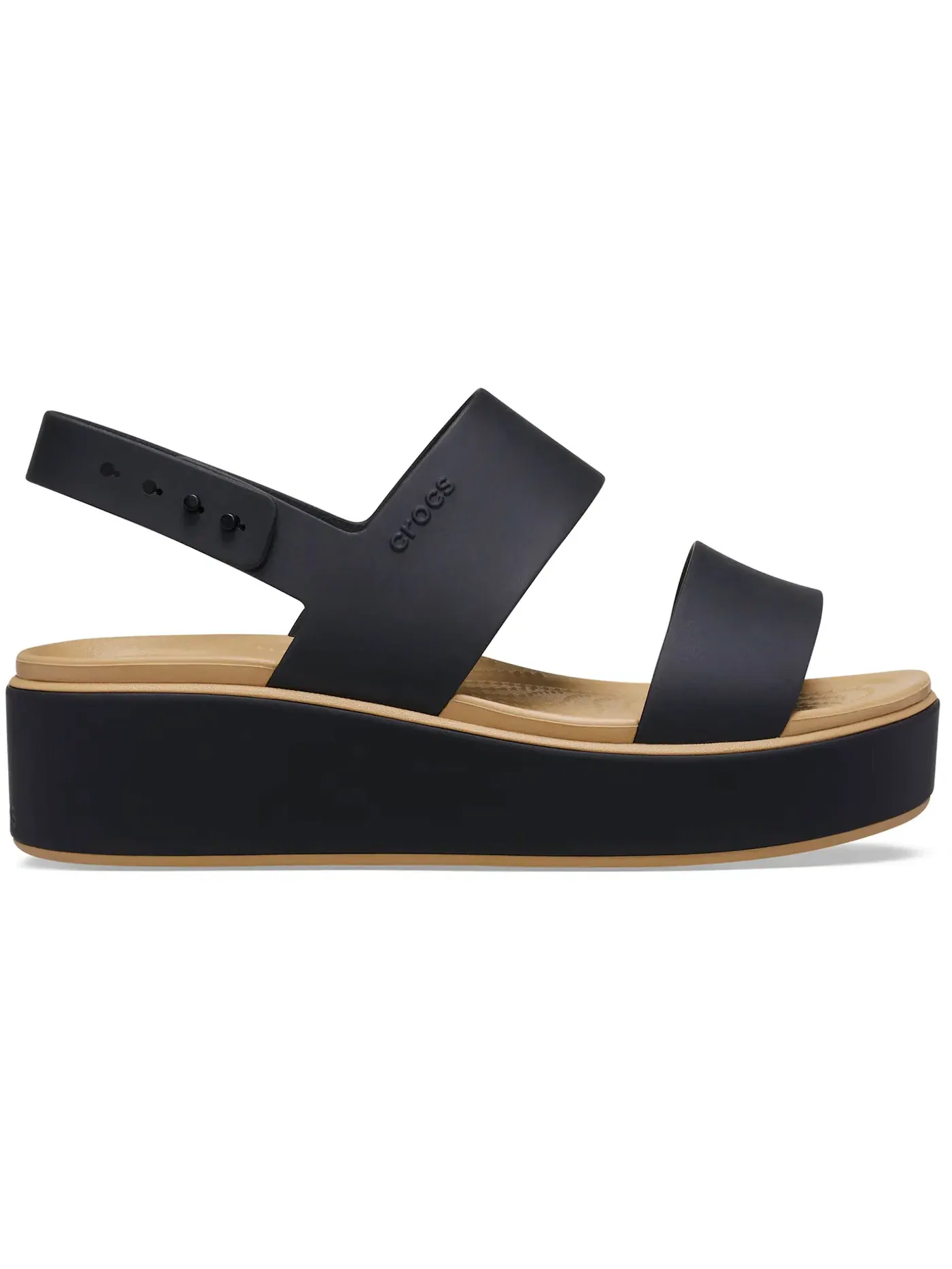 Женские сандалии на танкетке из пробки Brooklyn Low Wedge Cork Sandal Crocs — изображение 1 из 1, черный