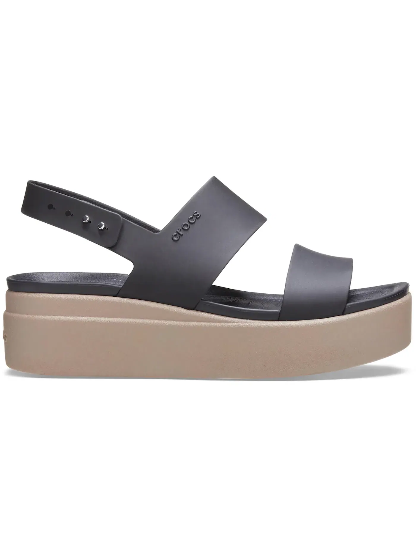 Женские сандалии на невысоком каблуке-клин Crocs Brooklyn Low Wedge Sandal — изображение 1 из 1, черный