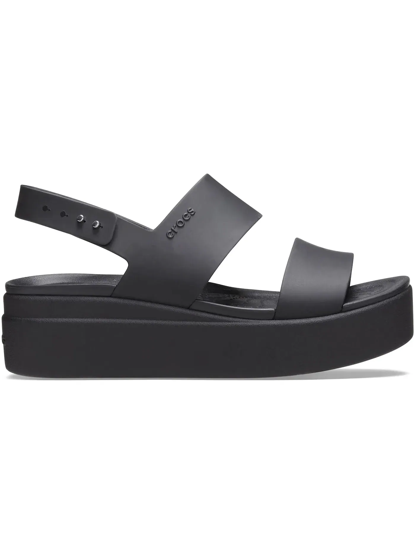 Женские сандалии-клинья без задника Crocs Brooklyn Low Wedge Sandal — изображение 1 из 1, черный/черный