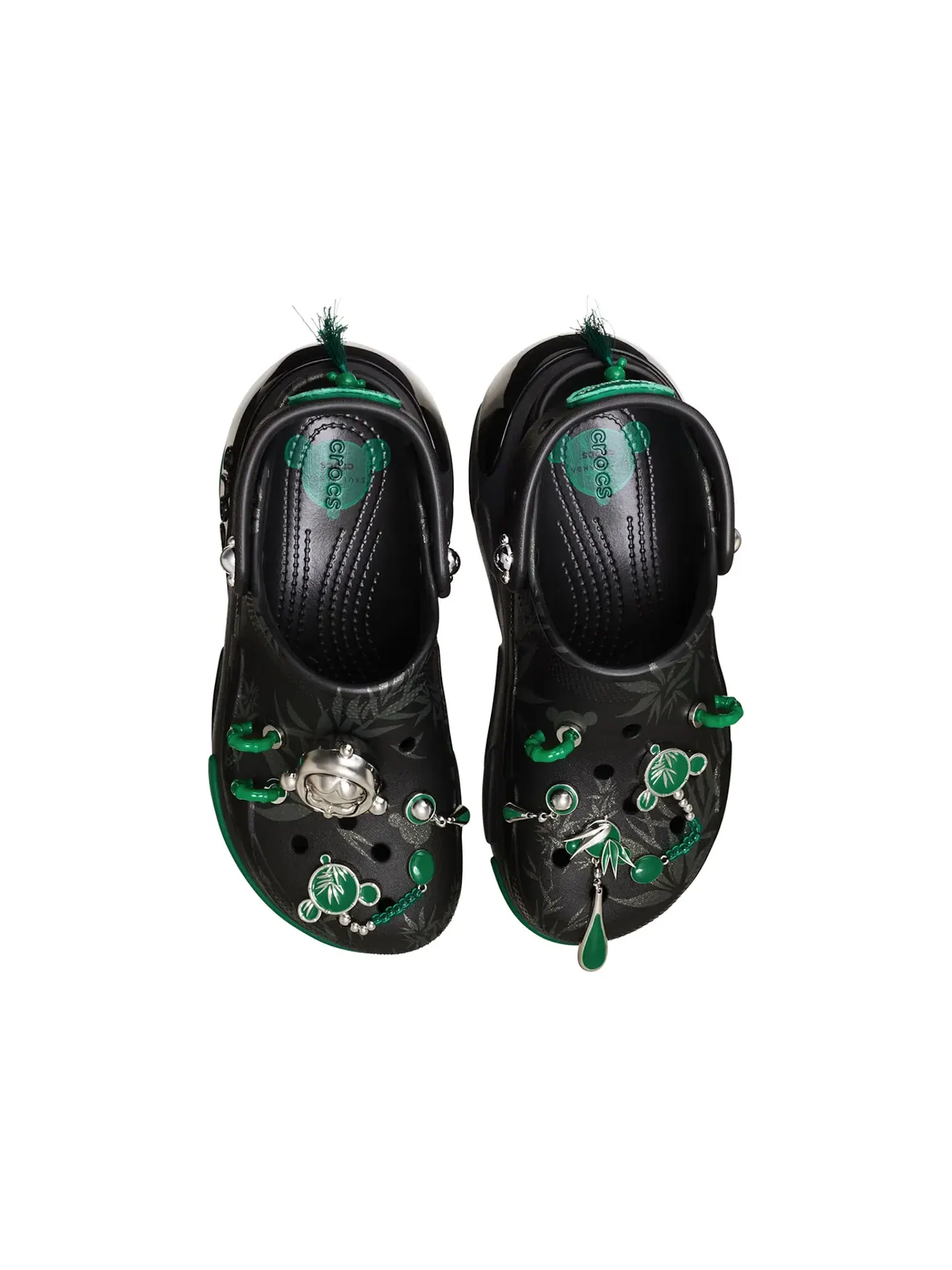 Мужские сабо Bubble Crush Clog Crocs — изображение 2 из 2, черный/зеленый