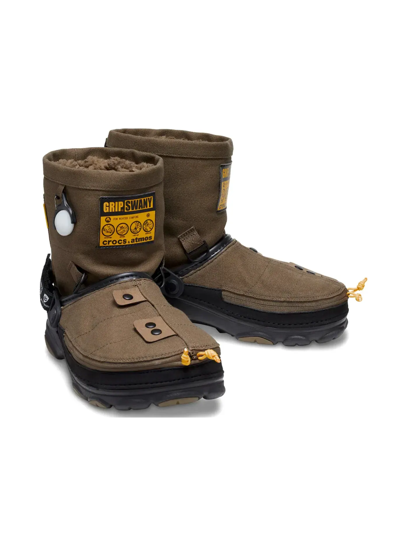 Унисекс сабо Crocs Classic All-Terrain Clog GRIP SWANY atmos — изображение 2 из 3, оливковый/желтый