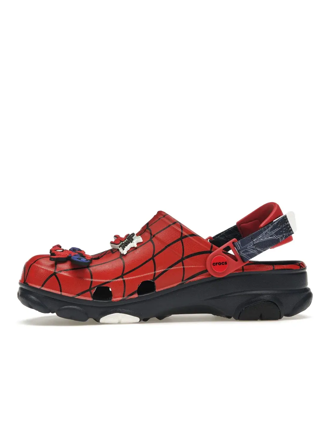 Мужские сабо с принтом Spider-Man Crocs Classic All-Terrain Clog — изображение 3 из 4, красный/темно-синий