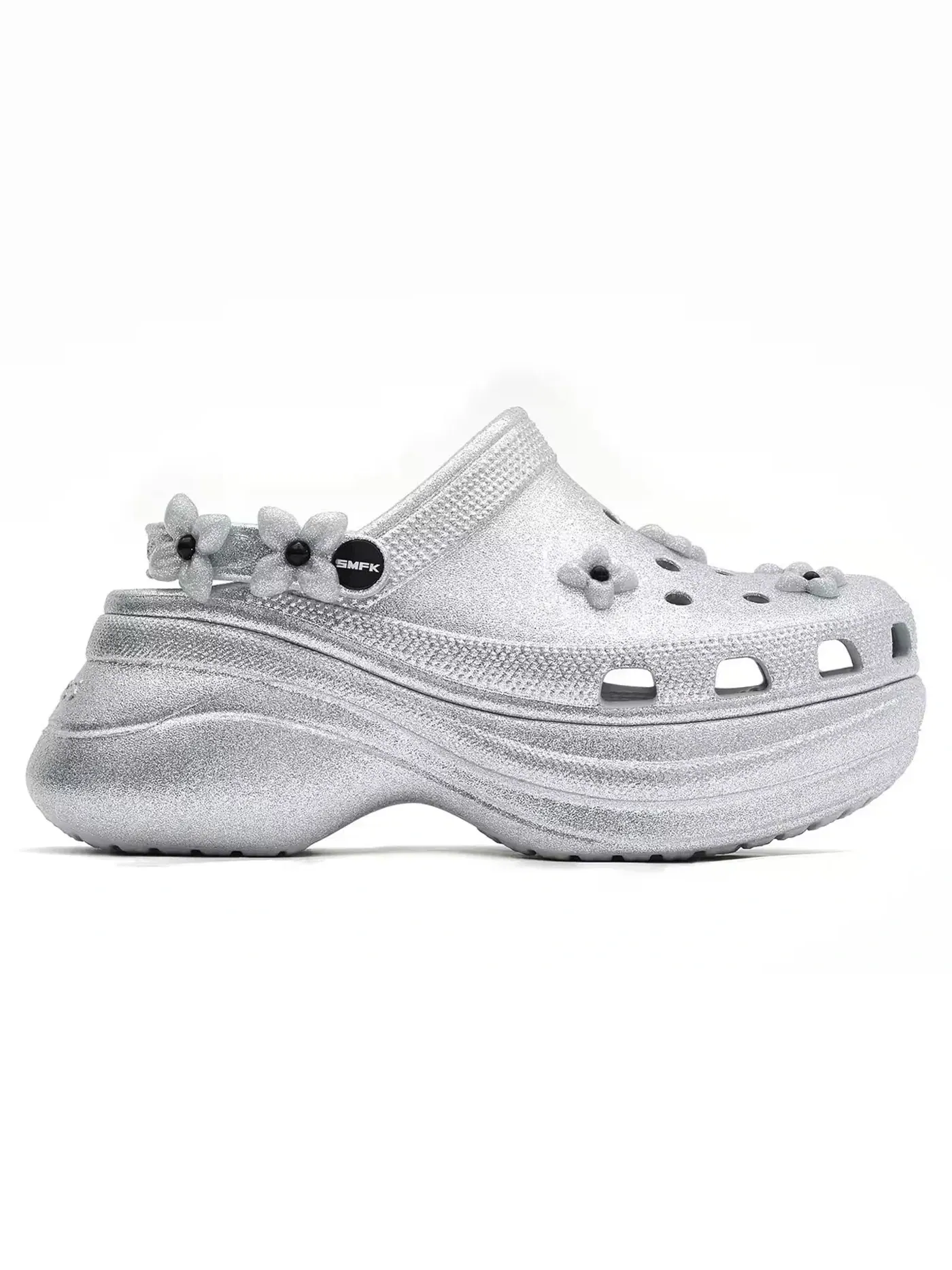 Мужские сабо с блестками Crocs Classic Bae Clog — изображение 1 из 2, серебристый