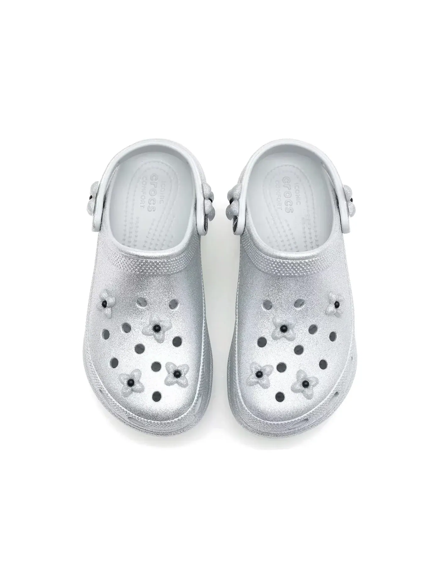 Мужские сабо с блестками Crocs Classic Bae Clog — изображение 2 из 2, серебристый