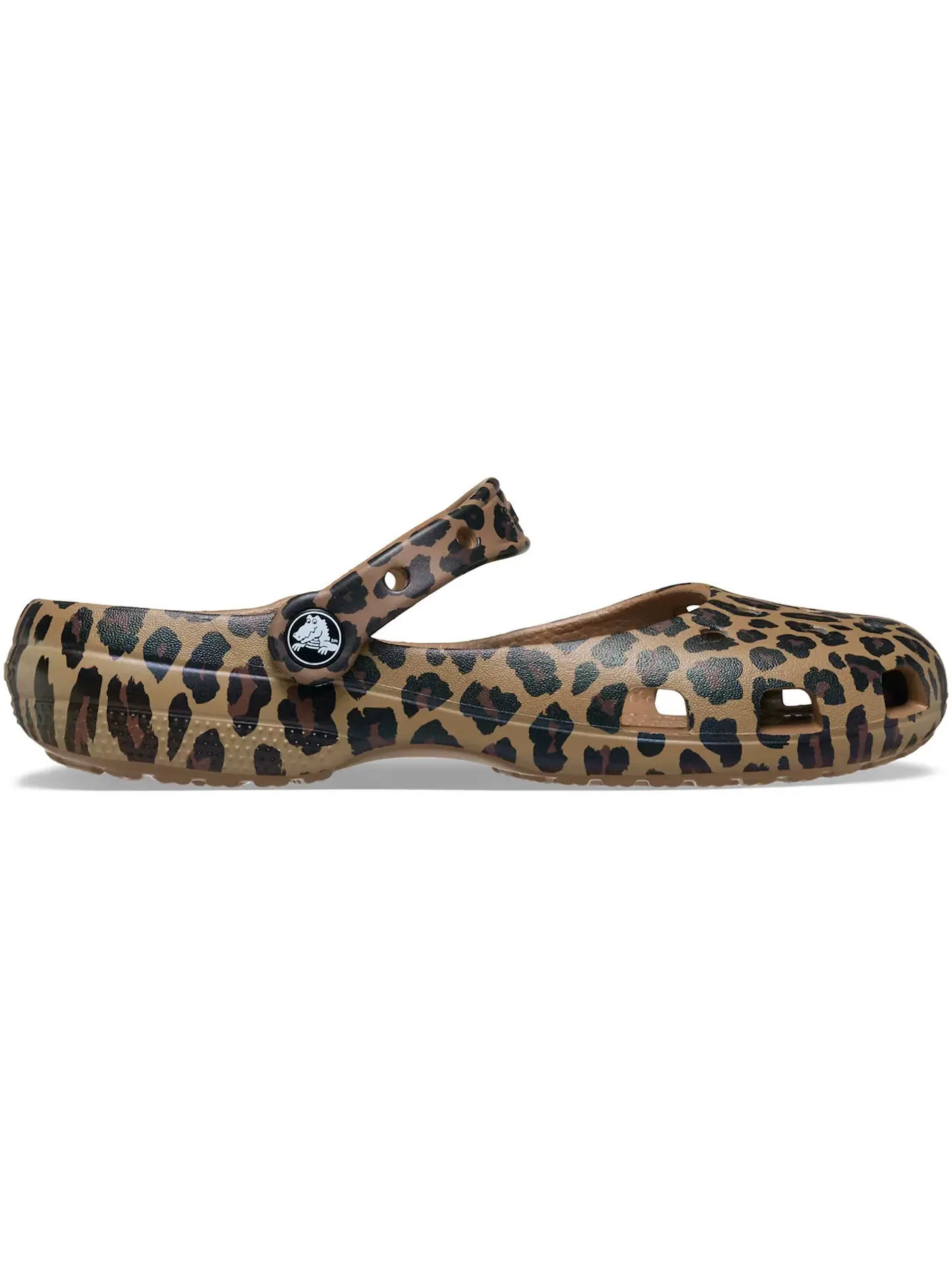 Женские балетки с принтом Crocs Classic Ballet Flat, Sepia Leopard — изображение 1 из 1