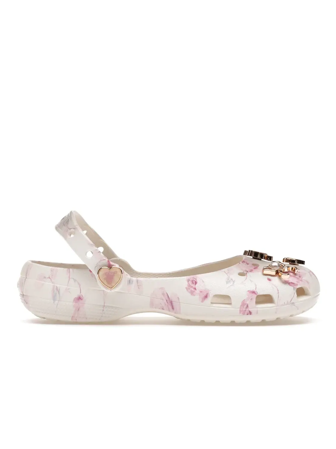 Женские балетки-лодочки с принтом Crocs Classic Ballet Flat LoveShackFancy — изображение 1 из 4, устрица