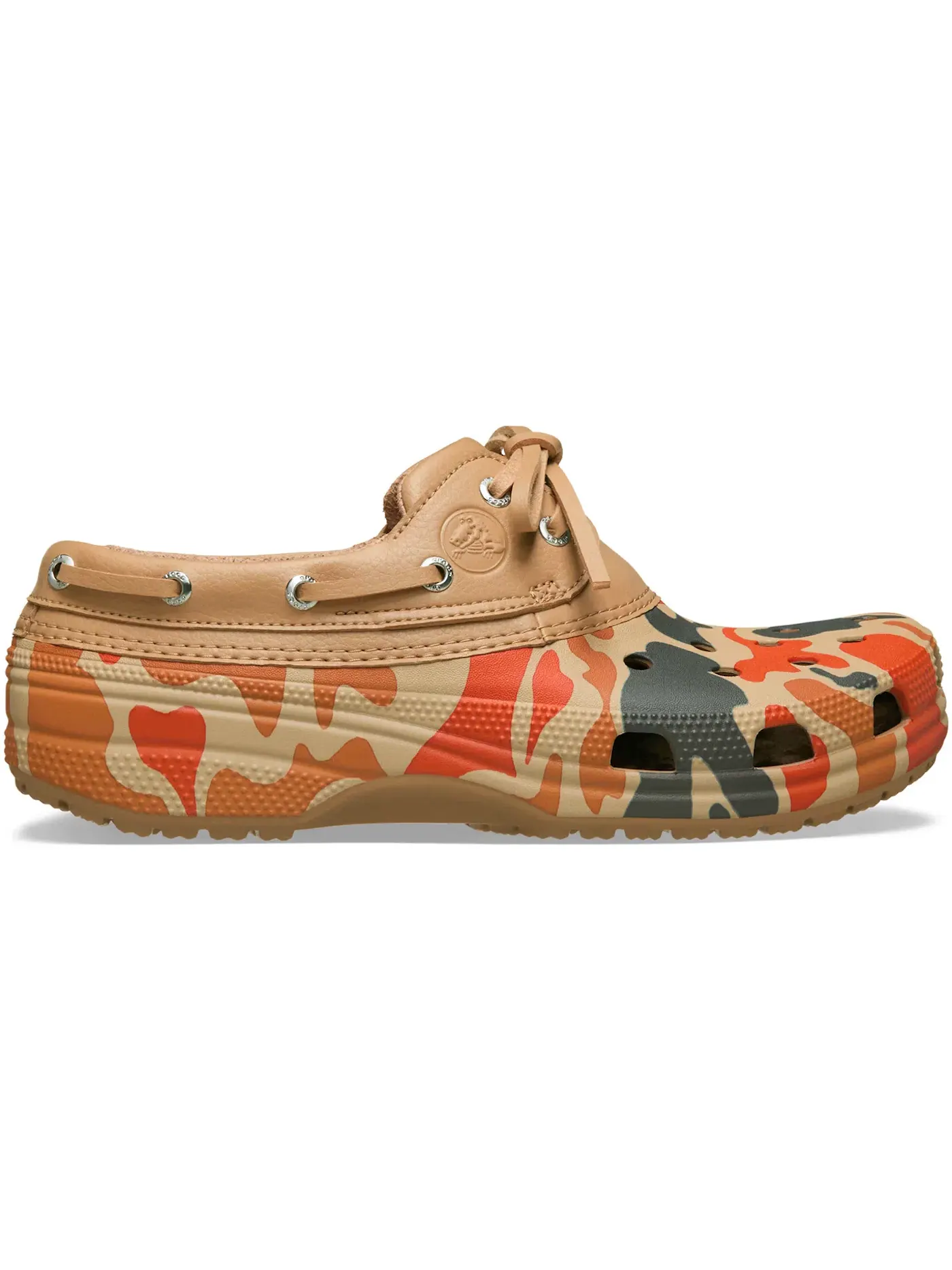Мужские клоги с принтом Classic Boat Clog Crocs — изображение 1 из 2, бежевый/оранжевый