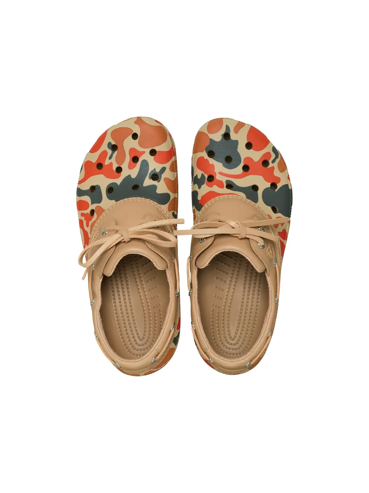 Мужские клоги с принтом Classic Boat Clog Crocs — изображение 2 из 2, бежевый/оранжевый