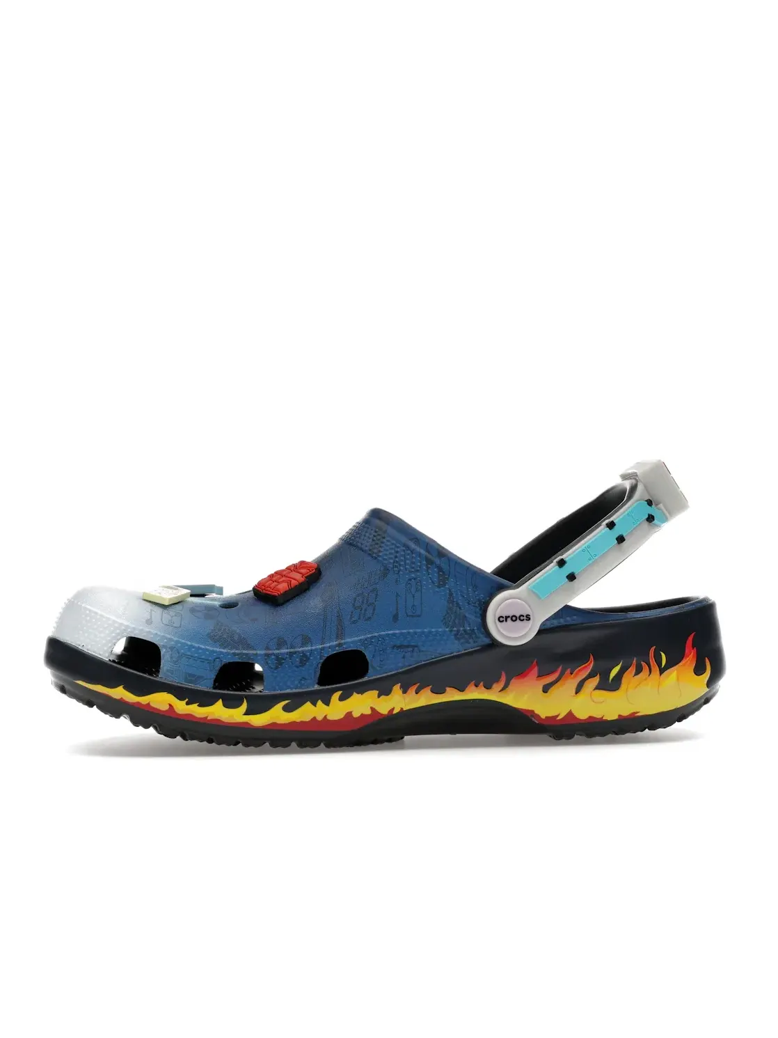 Мужские сабо-клоги с принтом Crocs Classic Clog Crocs — изображение 3 из 4, синий мульти
