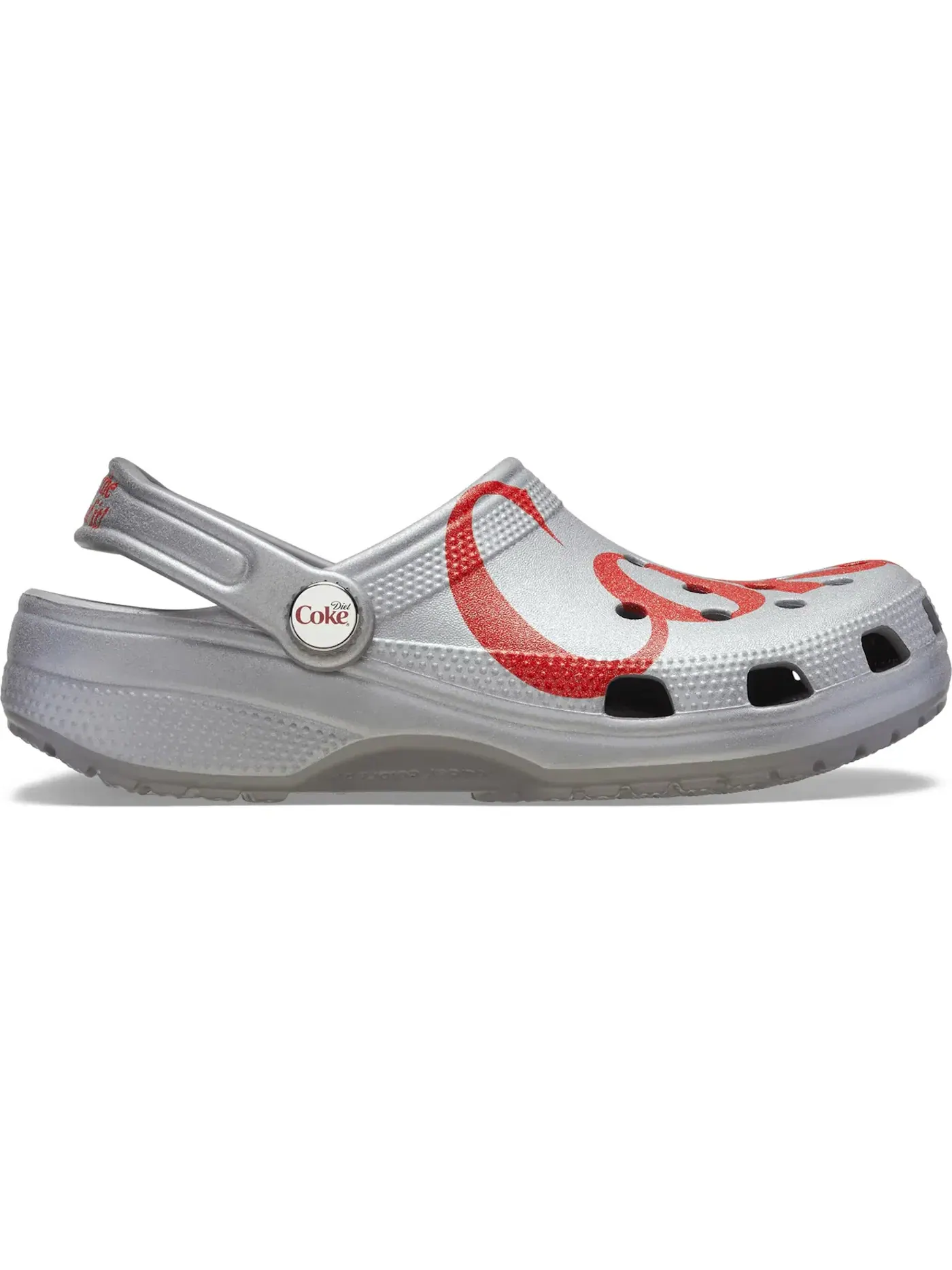Мужские клоги с принтом Classic Clog Crocs — изображение 1 из 2, серебристый/красный