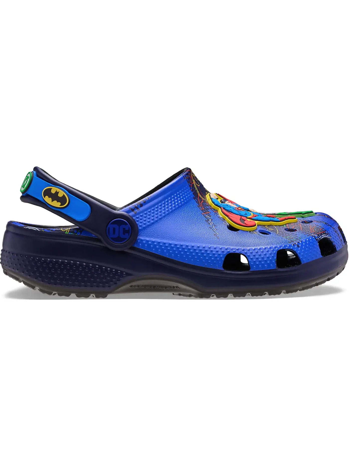 Детские сабо-клоги Justice League Crocs — изображение 1 из 2, синий/черный