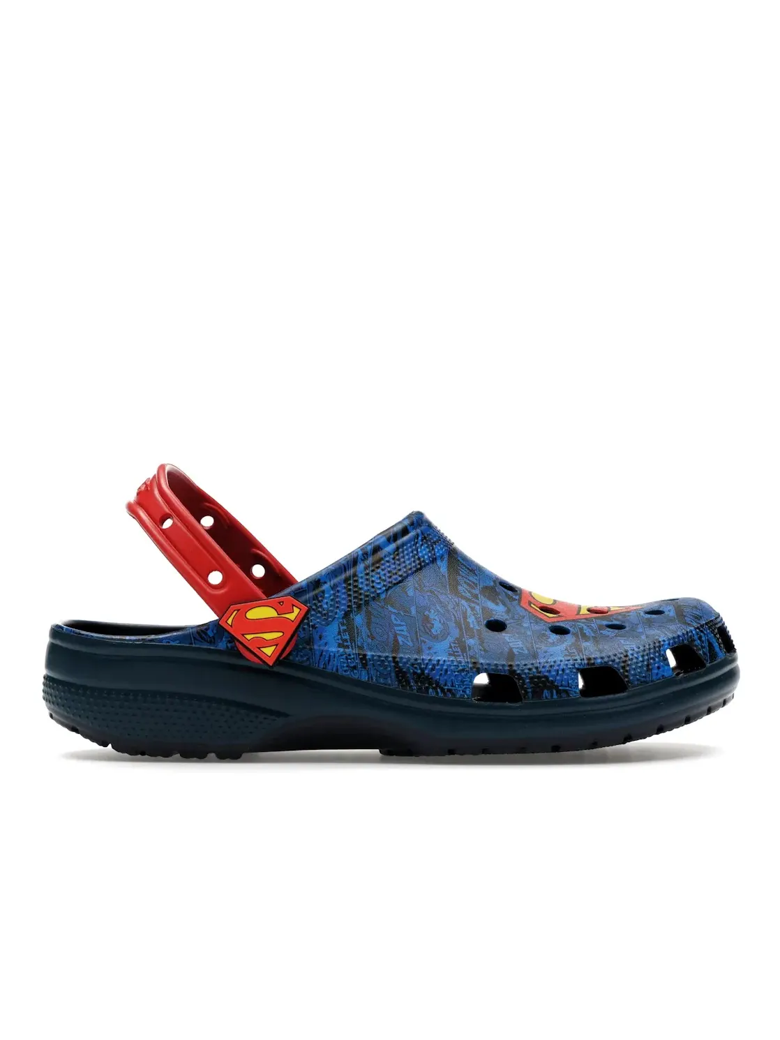 Мужские сабо-клоги с принтом Superman Crocs Classic Clog — изображение 1 из 4, синий/красный