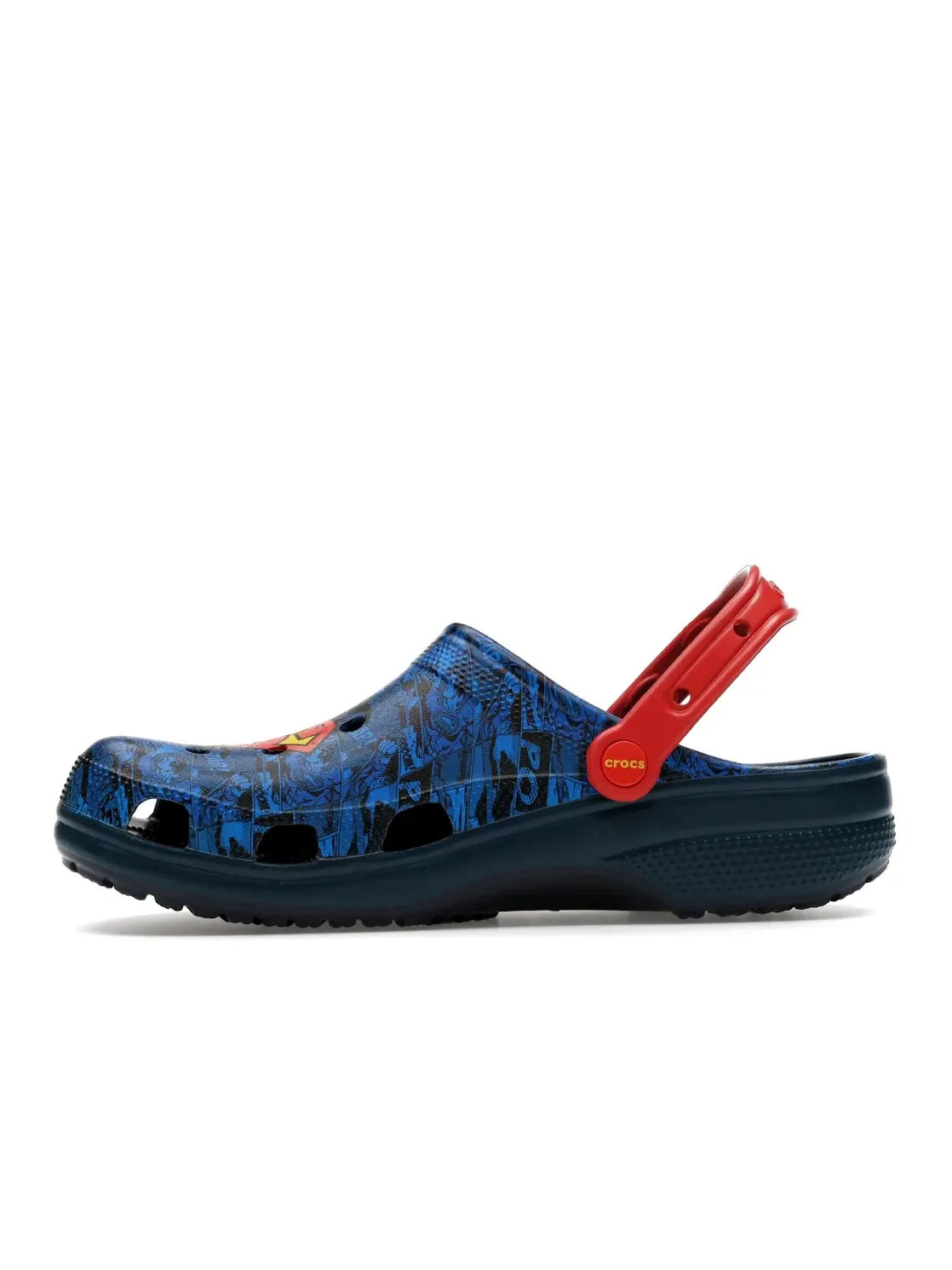 Мужские сабо-клоги с принтом Superman Crocs Classic Clog — изображение 3 из 4, синий/красный
