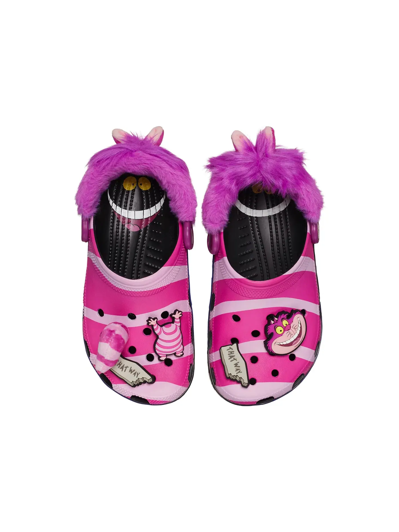 Мужские сабо с принтом Cheshire Cat Crocs Classic Clog — изображение 2 из 2, черный