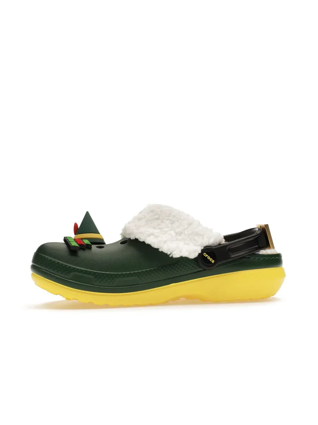 Мужские сабо из Croslite с плюшевой подкладкой, модель Crocs Classic Clog Crocs — изображение 3 из 4, зеленый/желтый